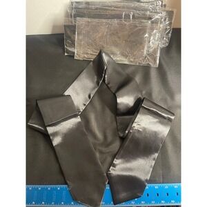 Lot of 12 Black‎ Satin Unisex Adult Plain Graduation Stole
